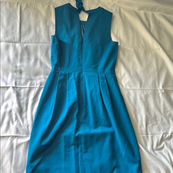 J. Crew Blue Pleated Halter Sheath Dress - Picture 3 of 9